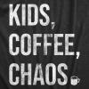 Funny Mom Shirts for Women with Cute Food Coffee and Drinking Jokes Funny tees for Mothers Day(Heather Black – Kids Coffee Chaos)