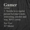 Mens Gamer Definition T Shirt Funny Video Games Lover Joke Tee for Guys(Heather Black – Gamer)