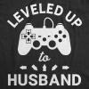 Mens Leveled Up to Husband T Shirt Funny Gamer Video Games Wedding Graphic Novelty Tee(Heather Black)