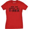 Womens Ask Me About My Trex T Shirt Funny Cool Dinosaur Flip Graphic Novelty Tee(Red)