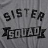 Womens Funny T Shirts Sister Squad Family Graphic Tee for Ladies(Dark Heather Grey – Sister Squad)