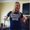 Womens Funny T Shirts Sister Squad Family Graphic Tee for Ladies(Navy)