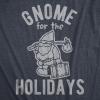 Womens Gnome for The Holidays T Shirt Funny Christmas Party Family Graphic Tee(Heather Navy)