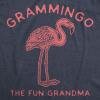 Womens Grammingo The Fun Grandma T Shirt Funny Flamingo Grandmother Graphic Novelty Tee(Heather Navy)
