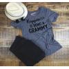 Womens Happiness is Being a Grammy Funny T Shirt Gift Grandmother for Grandma(Dark Heather Grey)