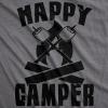 Womens Happy Camper Shirt Funny Camping Hiking Cool Vintage Graphic Tees Retro(Dark Heather Grey)