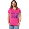 Womens Im Not Bossy I Am The Boss T Shirt Funny Sarcastic Girl Power Tee Ladies(Heather Pink)