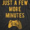 Womens Just A Few More Minutes T Shirt Funny Video Gaming Graphic Tee Gift for Gamer(Heather Black)