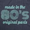 Womens Made in The 80s Original Parts T Shirt Funny Age Birthday Decade Graphic Tee(Heather Navy)