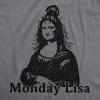 Womens Monday Lisa T Shirt Funny Trainwreck Mess Mona Lisa Sarcastic Party Graphic Tee(Dark Heather Grey)