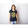 Womens Mountains are My Happy Place Cool Vintage Hiking Camping T Shirt Graphic(Navy)