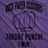 Womens Rock Paper Scissors Throat Punch T Shirt Funny Sarcastic Humor Tee Girls(Heather Purple)