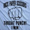 Womens Rock Paper Scissors Throat Punch T Shirt Funny Sarcastic Humor Tee Girls(Light Heather Blue)