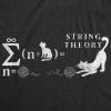 Womens String Theory T Shirt Funny Cat Math Science Nerdy Tee(Heather Black)