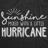 Womens Sunshine Mixed with A Little Hurricane T Shirt Cute Sarcastic Tee for Ladies(Heather Black)