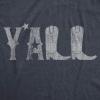 Womens Y’all Boots T Shirt Funny Country Cowboy Southern Graphic Novelty Tee(Heather Navy)