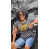 Womens Yeah No T Shirt Funny Hilarious Expression Novelty Graphic Tee(Heather Black)