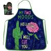 Crazy Dog T-Shirts My Two Moods Hello I Will Cut You Funny Flower Cactus Graphic Novelty Kitchen Accessories Funny Graphic Kitchenwear Introvert Cool Sarcastic Novelty Black Oven Mitt + Apron(Oven Mitt + Apron)