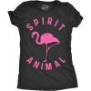 Crazy Dog Womens Funny Animal T Shirts Cute and Sarcastic Nature Tees for Women(Heather Black – Flamingo Spirit)