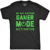 Mens Do Not Disturb Gamer Mode Activated T Shirt Funny Video Game Lover Tee for Guys(Heather Black)