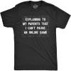 Mens Explaining to My Parents That I Cant Pause an Online Game T Shirt Funny Video Gamer Equations Joke Tee for Guys(Heather Black – Pause)