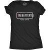 Womens 1% Battery Please Help Me T Shirt Funny Running On Empty Graphic Tee(Heather Black)