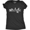 Womens Catastrophe T Shirt Funny Sarcastic Cat Kitten Joke Graphic Tee for Guys(Heather Black)