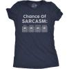 Womens Chance of Sarcasm T Shirt Funny Weather Report Funny Humor Novelty Tee(Heather Navy)