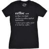 Womens Eeffoc T Shirt Funny Coffee Spelled Backwards Tee(Black)