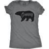 Womens Grammy Bear T Shirt Cute Family Matching Funny Cool Graphic Grandma Tee(Dark Heather Grey)