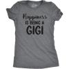 Womens Happiness is Being A Gigi T Shirt for Grandma Funny Grandmother(Dark Heather Grey)