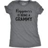 Womens Happiness is Being a Grammy Funny T Shirt Gift Grandmother for Grandma(Dark Heather Grey)