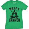 Womens Happy Camper Shirt Funny Camping Hiking Cool Vintage Graphic Tees Retro(Green)