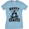 Womens Happy Camper Shirt Funny Camping Hiking Cool Vintage Graphic Tees Retro(Heather Light Blue)