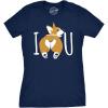 Womens I Corgi Butt You T Shirt Funny Dog Lover Tee for Ladies(Navy)