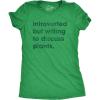 Womens Introverted But Willing to Discuss Plants T Shirt Funny Gardening Tee(Heather Green)