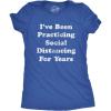 Womens I’ve Been Social Distancing for Years T Shirt Funny Introvert Virus Tee(Heather Royal)