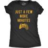 Womens Just A Few More Minutes T Shirt Funny Video Gaming Graphic Tee Gift for Gamer(Heather Black)