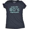 Womens Made in The 80s Original Parts T Shirt Funny Age Birthday Decade Graphic Tee(Heather Navy)