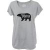 Womens Mama Bear V-Neck Cute Funny Best Mom of Boys Girls Cool Mother Novelty Shirt for Ladies(Light Heather Grey)