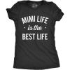 Womens Mimi Life is The Best Life T Shirt Funny Cute Tee for Grandma Mothers Day(Heather Black)