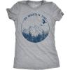 Womens On Mountain Time T Shirt Cute Outdoor Camping Tee for Ladies(Light Heather Grey)