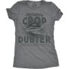 Womens Professional Crop Duster Funny Fart T Shirt Rude Farting Top for Ladies(Dark Heather Grey)