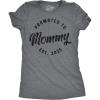Womens Promoted to Mommy 2025 T Shirt Funny New Baby Family Graphic Tee(Dark Heather Grey – 2025)