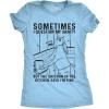 Womens Sometimes I Question My Sanity But The Unicorn in The Kitchen Says Im Fine T Shirt(Heather Light Blue)