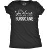 Womens Sunshine Mixed with A Little Hurricane T Shirt Cute Sarcastic Tee for Ladies(Heather Black)