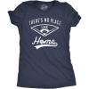 Womens Theres No Place Like Home T Shirt Funny Baseball Saying Graphic Mom(Heather Navy)