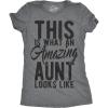 Womens This is What an Amazing Aunt Looks Like T Shirt Funny Family Tee for Ladies(Dark Heather Grey – Amazing Aunt)