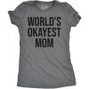 Worlds Okayest Mom T Shirt Funny Mothers Day Tee Gift Sarcastic Hilarious Cute(Dark Heather Grey)