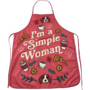 Crazy Dog T-Shirts I’m A Simple Woman Apron Funny Coffee Dogs Pizza Graphic Novelty Kitchen Smock